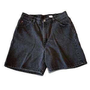 Vintage 1997 Levi's 951 Relaxed Fit Orange Tab Black Denim Shorts Size 14